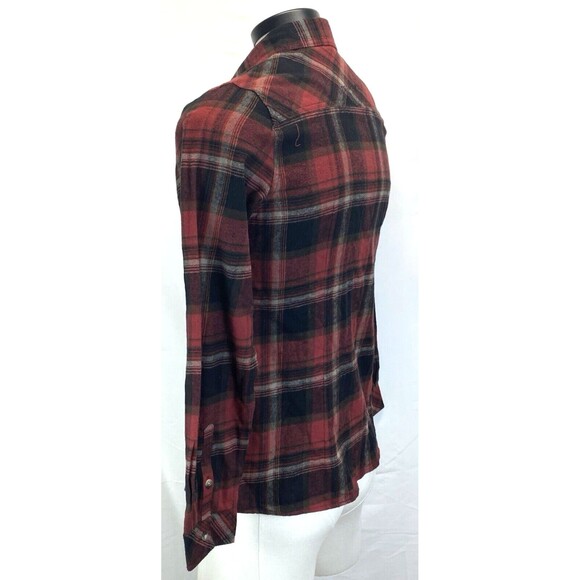 Legendary Whitetails Women’s Size Medium Plaid Flannel Shirt Red/Black Flip Cuff - Picture 8 of 14